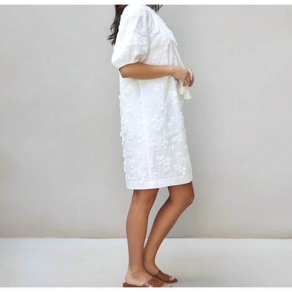 NWT Karen Kane Super Bloom Embellished Tassel Dress White Size S - Picture 2 of 11